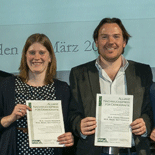 Diane Regnier und Marc Battenfeld haben den Allianz-Nachwuchspreis für Demografie erhalten.