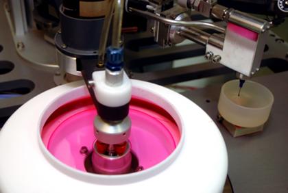 Dye Laser Disc (DLD) in Farbbeschichtungsanlage