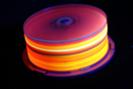 Farbstoffbeschichtete Dye Laser Discs (DLD) auf Spindel