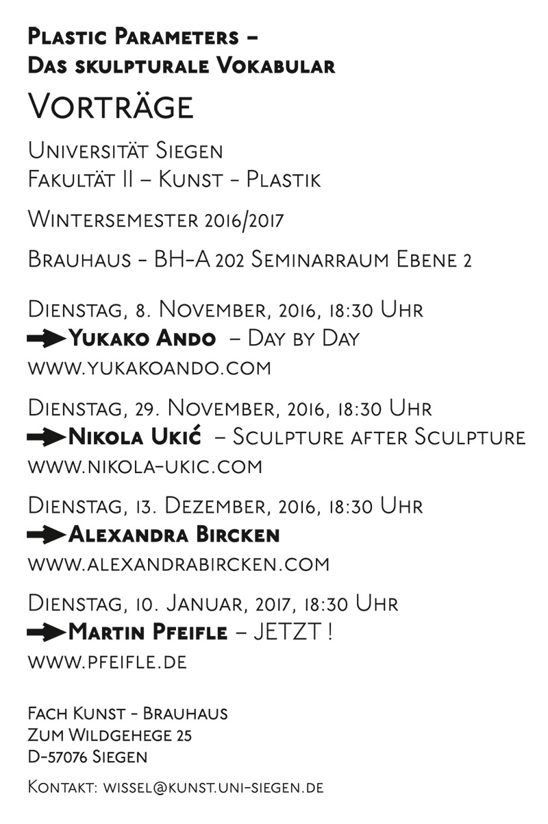 Plastic Parameters - Das skulpturale Vokabular 
