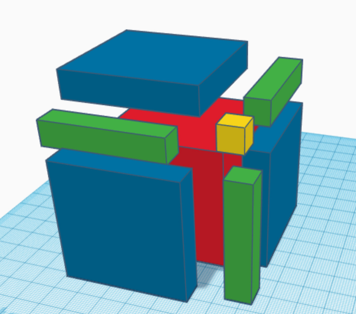 Modell zu (a+b)³ im Programm Tinkercad(TM)