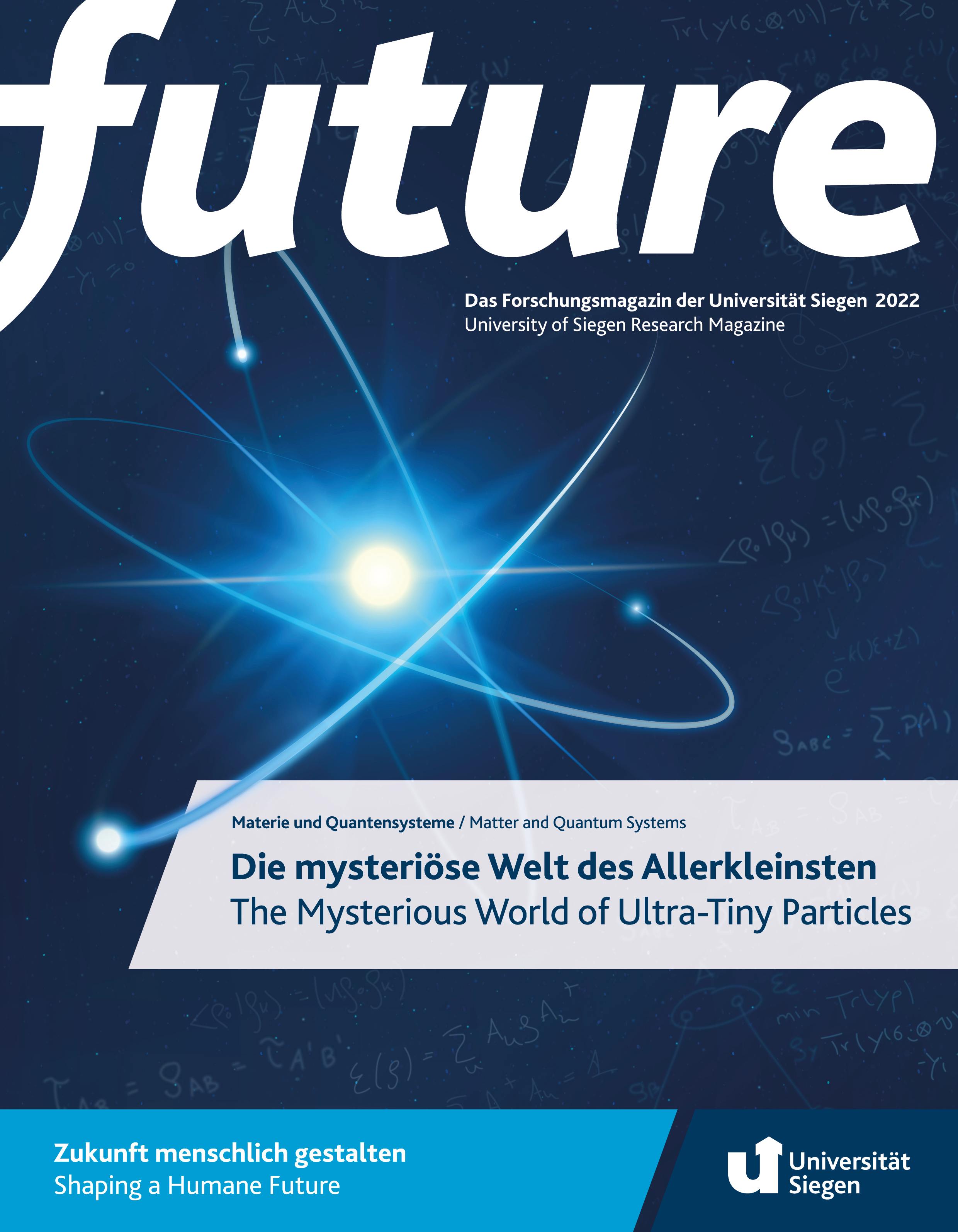 Titelbild Forschungsmagazin. Ausgabe 2022: Materie und Quantensysteme