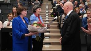 Urkundenübergabe des Helge-Pross-Preises im Hörsaalzentrum am Campus Unteres Schloss