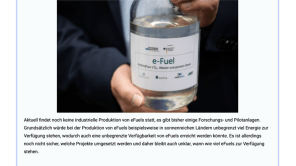 Wie viele e-Fuels sind zeitnah verfügbar?