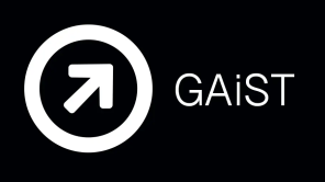 Logo des Projektes GAiST: Weißer Schriftzug auf Schwarzem Grund