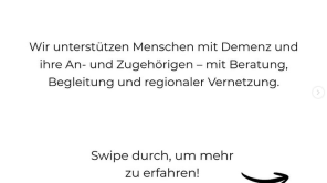 Ausschnitt eines Beitrags aus dem Social Media Account zur Demenzaufklärung