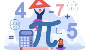 Illustration mit mathematischen Symbolen