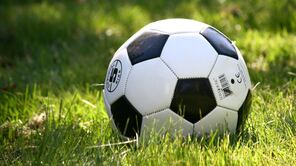 Fußball auf Wiese