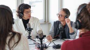 Immanuel Bergmann und Katja Domschky während der Aufnahme