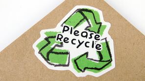 Sticker mit der Aufschrift "Please Recycle"