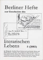 Der Briefwechsel Gottfried Benn – Richard Alewyn 1951-1956