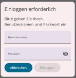 geteduroam App Loginfenster mit Eingabefeld für Nutzerkennung und Passwort; Details in der Beschreibung