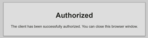 Bestätigungsmeldung zur Verbindungsabfrage "Authorized"