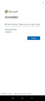 Microsoft Anmeldefenster mit Feld für Mailadresse