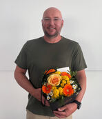 PD Dr. Kristian Kleinke hat nach seiner großartigen Antrittsvorlesung Blumen bekommen