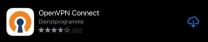 Screenshot des App Stores mit OpenVPN Connect App und Download Icon