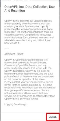 Screenshot Lizenzbestimmungen mit markiertem "Agree" Button