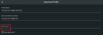Screenshot von OpenVPN Connect App mit markiertem Eingabefeld für Nutzernamen