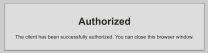 Bestätigungsmeldung zur Verbindungsabfrage "Authorized"