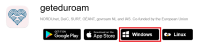 geteduroam Webseite mit markiertem Downloadbutton für Windows