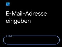 GMail Kontoeinrichtung mit Feld zur eingabe der E-Mail-Adresse