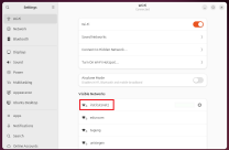 Linux WLAN Einstellungen mit markierter Option "institutsnetz"