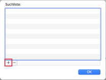 Regelansicht mit markiertem "+" Button