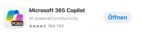 Apple App Store mit Eintrag für Microsoft 365 Copilot App