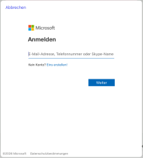 Microsoft Anmeldeseite mit Feld zur Eingabe der Mailadresse bzw. Benutzerkennung@uni-siegen.de