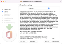 Miocrosoft Installationsmanager mit Lizenzvertrag