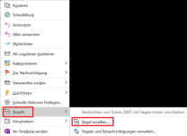 Outlook Drop-down Menü mit markierter Option "Regeln" und "Regel erstellen"