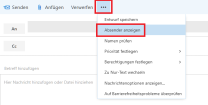 OWA Fenster für neue E-Mail mit Drop-down Menü; Details in der Beschreibung