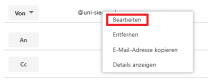 OWA neues Mailfenster mit drop-down Menü; Details in der Beschreibung