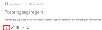 Posteingangsregeln mit markiertem "+" Symbol