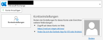 Outlook Einstellungen mit der Option "+ Konto hinzufügen"