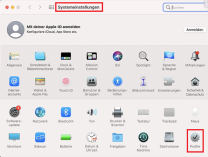 MacOS Systemeinstellungen mit markierter Option "Profile"