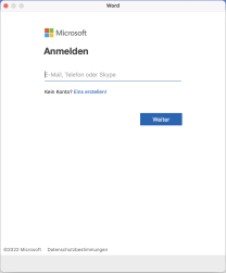 Microsoft Anmeldefenster mit Feld für Mailadresse bzw. Nutzerkennung@uni-siegen.de