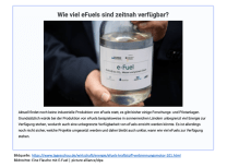 Wie viele e-Fuels sind zeitnah verfügbar?