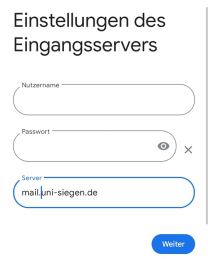 Mail Konfiguration; Details in der Beschreibung