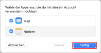 Apple Mail Bestätigungsmeldung