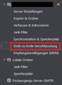 Einstellungen mit markierter Option "Ende-zu-Ende-Verschlüsselung"