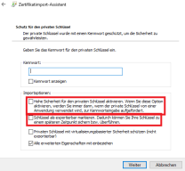 Importassistent mit Kennworteingabe; Details in der Beschreibung
