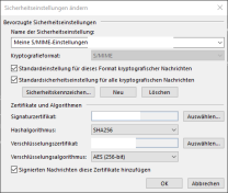 Sicherheitseinstellungen; Details in der Beschreibung