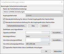 Sicherheitseinstellungen; Details in der Beschreibung