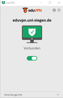 EduVPN, Anzeige der Verbindung im Client