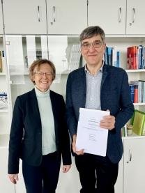 Rektorin Prof. Dr. Stefanie Reese und Prof. Dr. Michael Bongardt