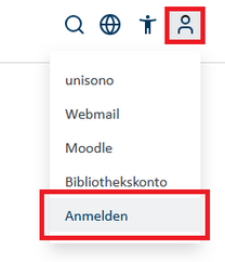 Screenshot der Anmeldung im CMS
