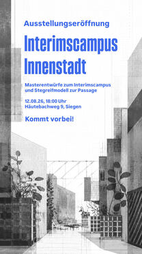 Plakat zur Ausstellungseröffnung Interimcampus H9 am 12.08.