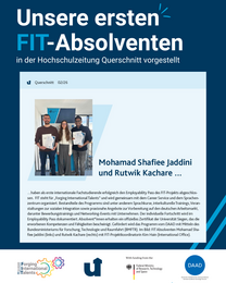 Bild des Querschnitt Beitrags über die ersten FIT-Absolventen.