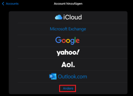 Apple Mail Anbieterübersicht
